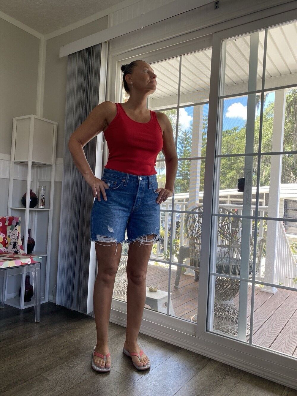 J. CREW Perfect-fit high-neck Red tank M